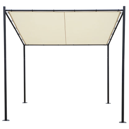 Pergola MCW-A22, aanbouw pergola tuinpaviljoen terrasoverkapping zonwering, 3x3m ~ crème