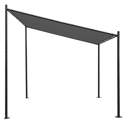 Pergola MCW-A22, aanbouw pergola tuinpaviljoen terrasoverkapping zonwering, 3x3m ~ antraciet