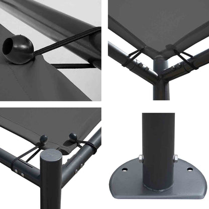 Pergola MCW-A22, aanbouw pergola tuinpaviljoen terrasoverkapping zonwering, 3x3m ~ antraciet