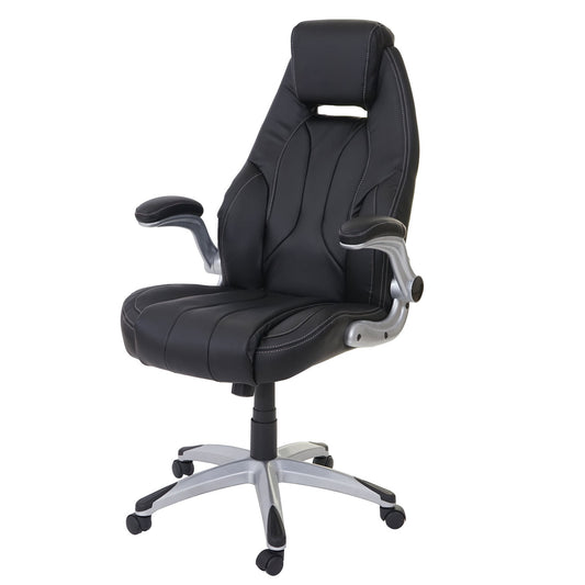 Bureaustoel MCW-A65, bureaustoel directiedraaistoel, kunstleer MVG-gecertificeerd ~ zwart