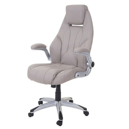 Bureaustoel MCW-A65, bureaustoel directiedraaistoel, kunstleer MVG-gecertificeerd ~ taupe-grijs