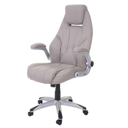 Bureaustoel MCW-A65, bureaustoel directiedraaistoel, kunstleer MVG-gecertificeerd ~ taupe-grijs