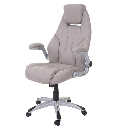 Bureaustoel MCW-A65, bureaustoel directiedraaistoel, kunstleer MVG-gecertificeerd ~ taupe-grijs
