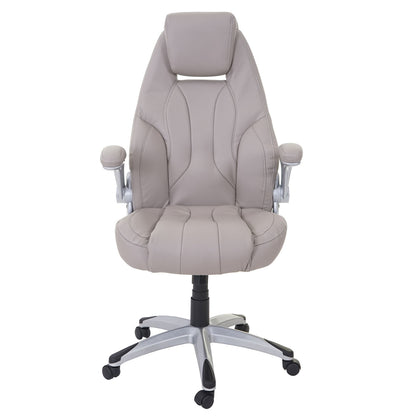 Bureaustoel MCW-A65, bureaustoel directiedraaistoel, kunstleer MVG-gecertificeerd ~ taupe-grijs