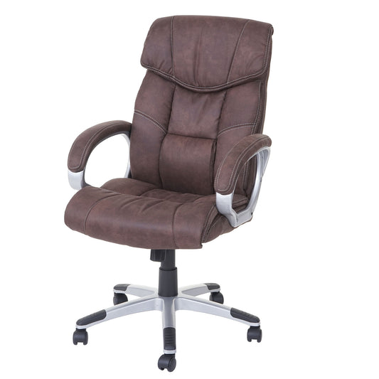 Bureaustoel MCW-A71, directiedraaistoel bureaustoel, stof/textiel, MVG ~ suède look vintage bruin