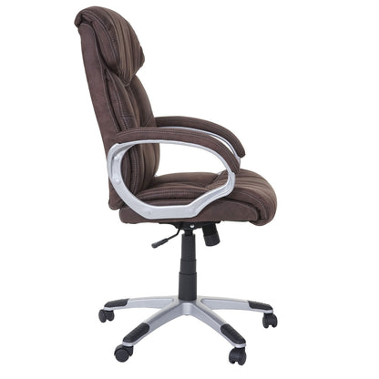 Bureaustoel MCW-A71, directiedraaistoel bureaustoel, stof/textiel, MVG ~ suède look vintage bruin