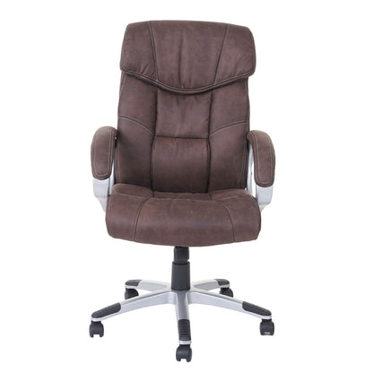 Bureaustoel MCW-A71, directiedraaistoel bureaustoel, stof/textiel, MVG ~ suède look vintage bruin