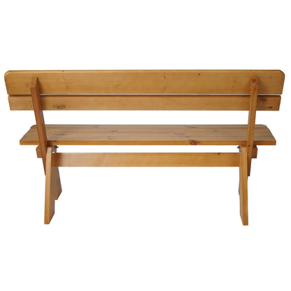 Houten bank Tuinbank Parkbank Oslo 148cm catering kwaliteit massief ~ honingbruin gelakt