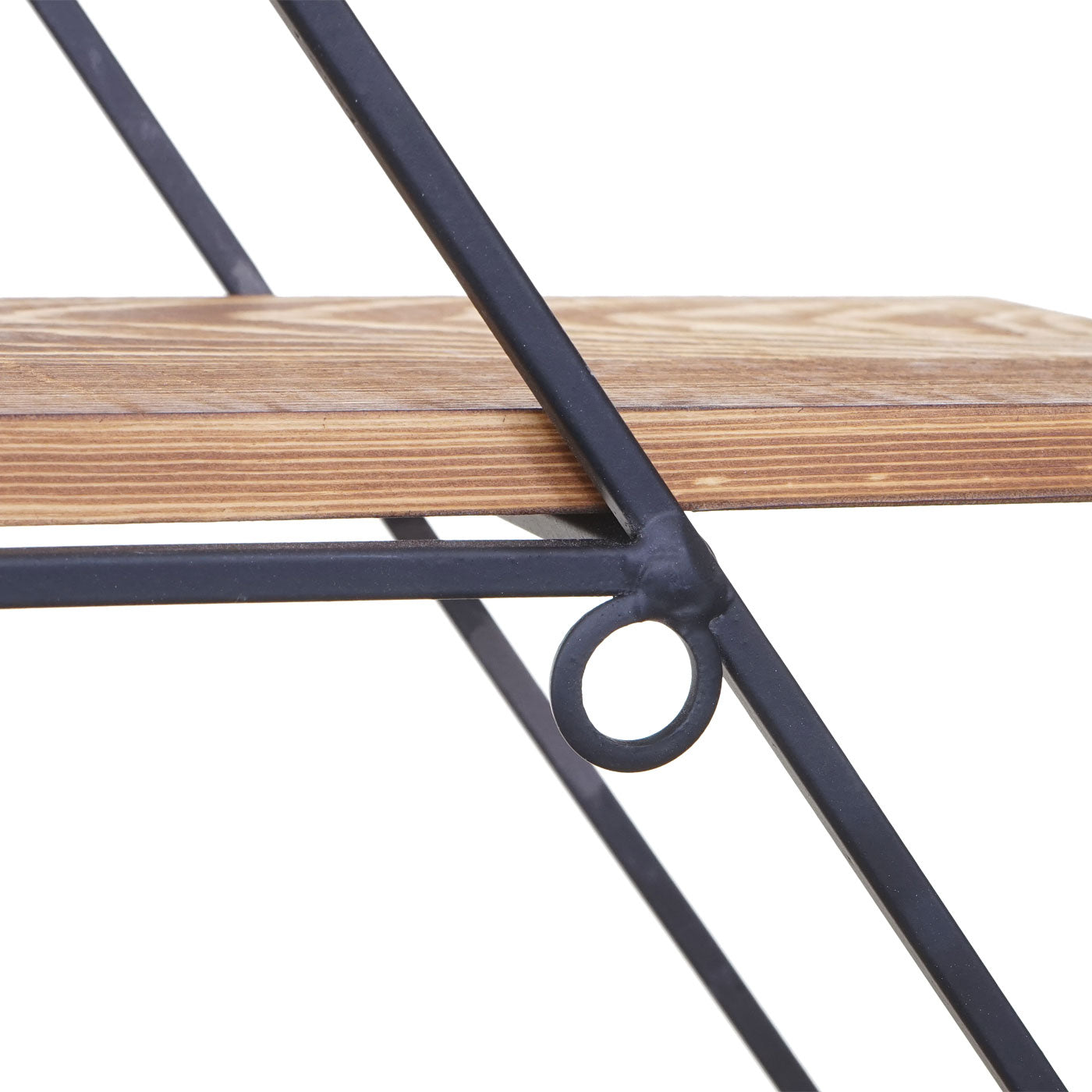 Wandplank MCW-A80, hangende plank, industrieel ontwerp, echt hout 60x55x12cm ~ bruin