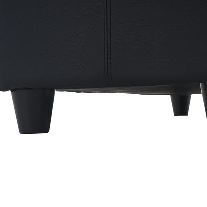 Opbergkist Kriens, zitbank, kunstleer, 45x114x45cm ~ zwart mat