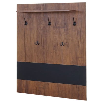 Wandkapstok MCW-A27, kapstok, kapstokpaneel, 5 haken 100x80cm 3D structuur, MVG wild eiken look