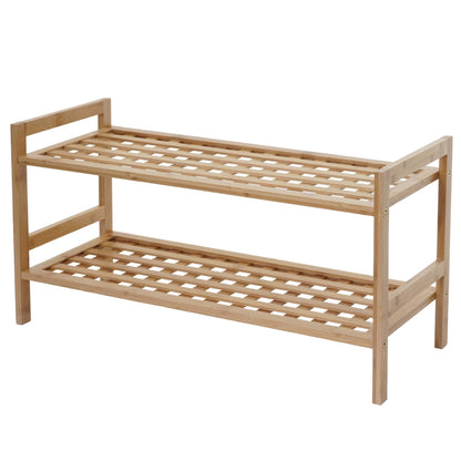Schoenenrek MCW-B53, plank Boekenplank Badkamerplank Staande plank, bamboe ~ 2 planken
