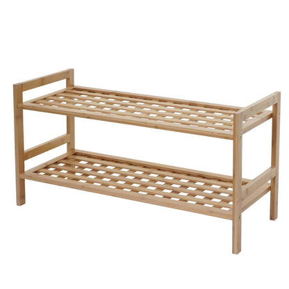 Schoenenrek MCW-B53, plank Boekenplank Badkamerplank Staande plank, bamboe ~ 2 planken