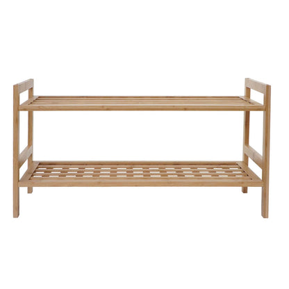 Schoenenrek MCW-B53, plank Boekenplank Badkamerplank Staande plank, bamboe ~ 2 planken