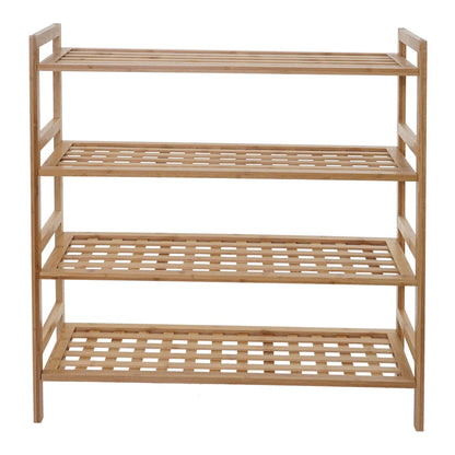 Schoenenrek MCW-B53, plank Boekenplank Badkamerplank Staande plank, bamboe ~ 4 planken