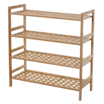 Schoenenrek MCW-B53, plank Boekenplank Badkamerplank Staande plank, bamboe ~ 4 planken