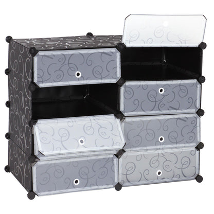 Schoenenkast MCW-B66, schoenenrek kast opbergruimte, 8 compartimenten 73x92x36cm ~ zwart