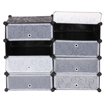 Schoenenkast MCW-B66, schoenenrek kast opbergruimte, 8 compartimenten 73x92x36cm ~ zwart