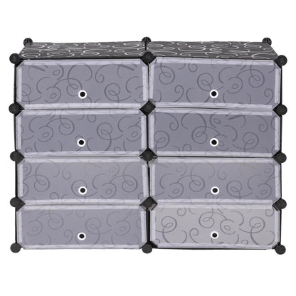 Schoenenkast MCW-B66, schoenenrek kast opbergruimte, 8 compartimenten 73x92x36cm ~ zwart
