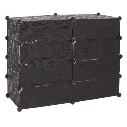 Schoenenkast MCW-B66, schoenenrek kast opbergruimte, 8 compartimenten 73x92x36cm ~ zwart