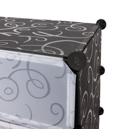 Schoenenkast MCW-B66, schoenenrek kast opbergruimte, 8 compartimenten 73x92x36cm ~ zwart