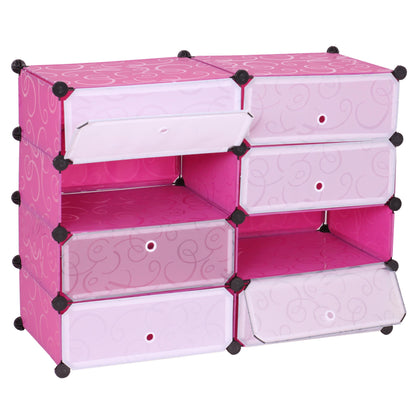 Schoenenkast MCW-B66, schoenenrek kast opbergruimte, 8 compartimenten 73x92x36cm ~ roze