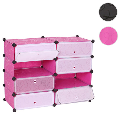 Schoenenkast MCW-B66, schoenenrek kast opbergruimte, 8 compartimenten 73x92x36cm ~ roze