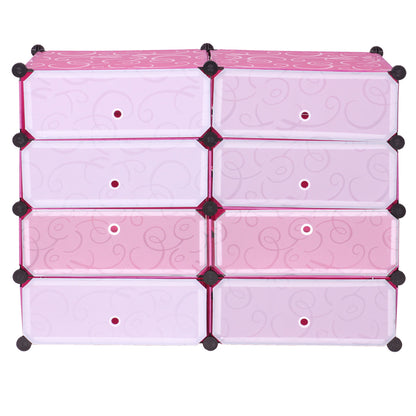 Schoenenkast MCW-B66, schoenenrek kast opbergruimte, 8 compartimenten 73x92x36cm ~ roze
