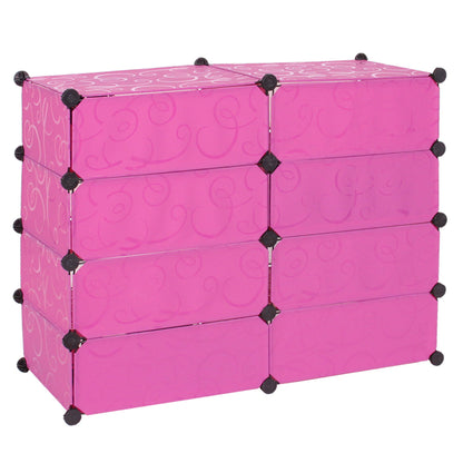 Schoenenkast MCW-B66, schoenenrek kast opbergruimte, 8 compartimenten 73x92x36cm ~ roze