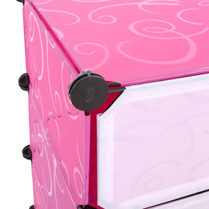Schoenenkast MCW-B66, schoenenrek kast opbergruimte, 8 compartimenten 73x92x36cm ~ roze