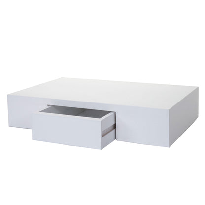 Wandplank Oise, hangplank met lade, 40cm ~ wit