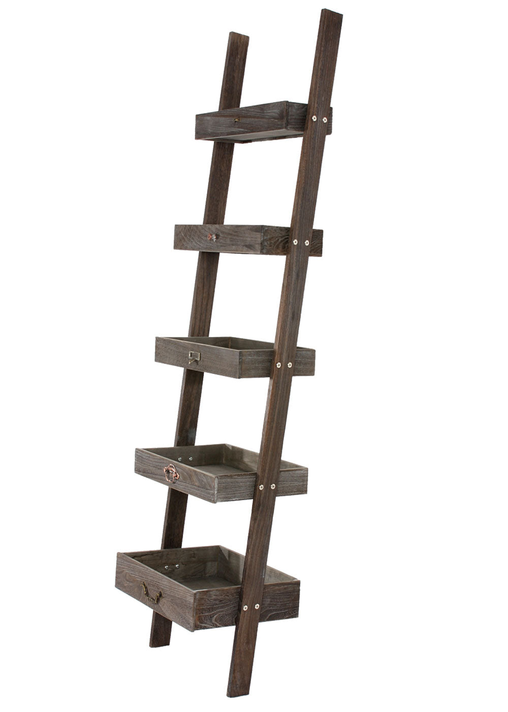 Staande plank Plantenplank Bloemenstandaard, 169x43x32cm, shabby look, vintage ~ bruin
