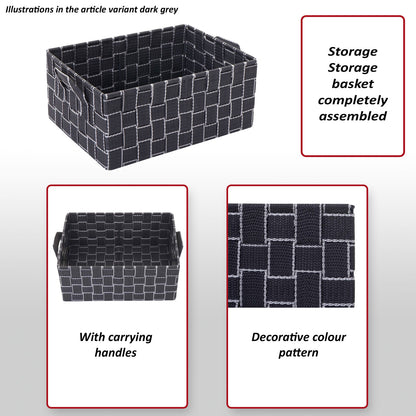 Set van 4 opbergmanden MCW-C37, decoratieve mand opbergplank mand decoratie 14x31x23cm ~ wit