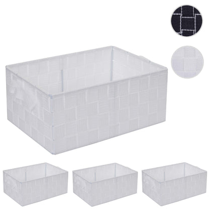 Set van 4 opbergmanden MCW-C37, decoratieve mand opbergplank mand decoratie 14x31x23cm ~ wit