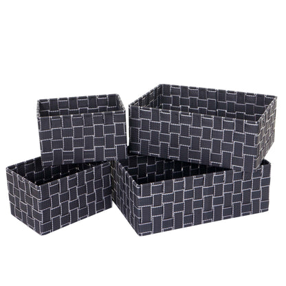 Set van 4 opbergmanden MCW-C37, decoratieve mand opbergplank mand decoratie ~ donkergrijs