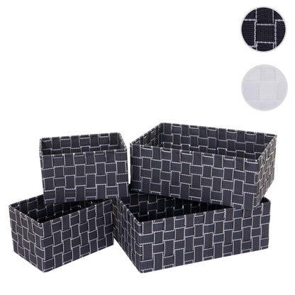 Set van 4 opbergmanden MCW-C37, decoratieve mand opbergplank mand decoratie ~ donkergrijs