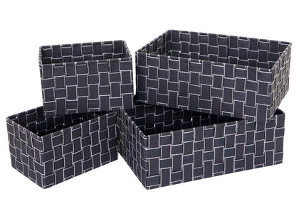 Set van 4 opbergmanden MCW-C37, decoratieve mand opbergplank mand decoratie ~ donkergrijs