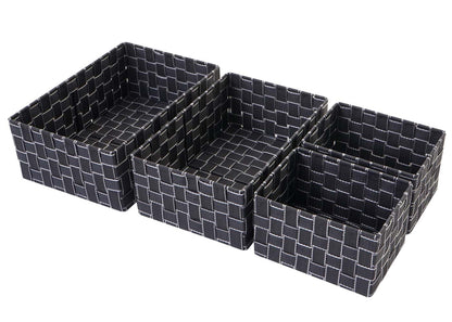 Set van 4 opbergmanden MCW-C37, decoratieve mand opbergplank mand decoratie ~ donkergrijs