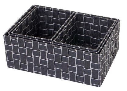 Set van 4 opbergmanden MCW-C37, decoratieve mand opbergplank mand decoratie ~ donkergrijs