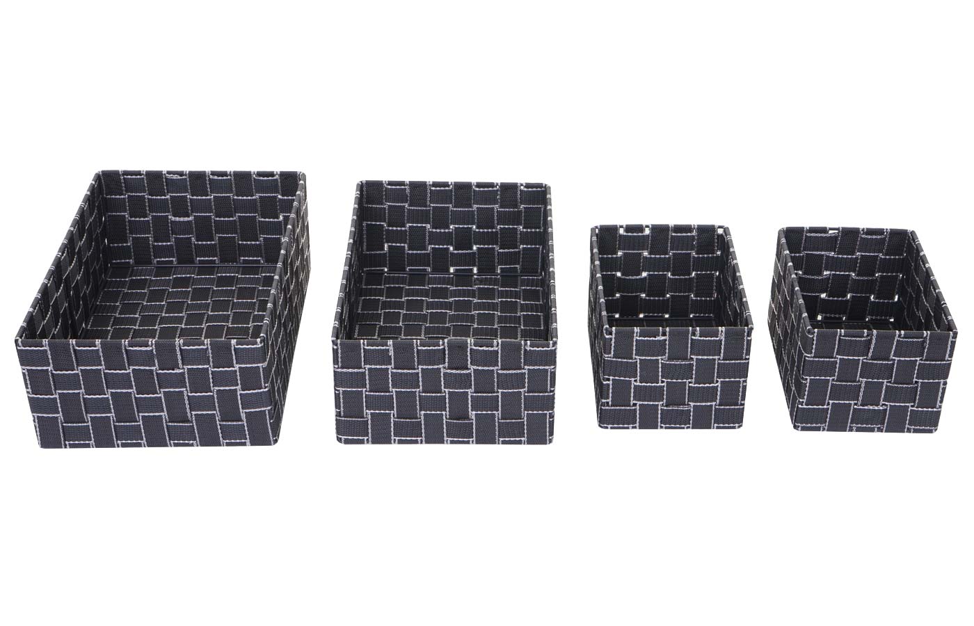 Set van 4 opbergmanden MCW-C37, decoratieve mand opbergplank mand decoratie ~ donkergrijs