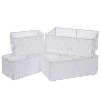 Set van 4 opbergmanden MCW-C37, decoratieve mand opbergplank mand decoratie ~ wit