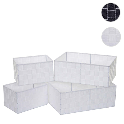 Set van 4 opbergmanden MCW-C37, decoratieve mand opbergplank mand decoratie ~ wit