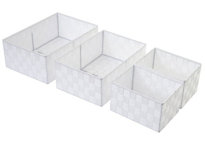 Set van 4 opbergmanden MCW-C37, decoratieve mand opbergplank mand decoratie ~ wit
