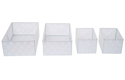 Set van 4 opbergmanden MCW-C37, decoratieve mand opbergplank mand decoratie ~ wit