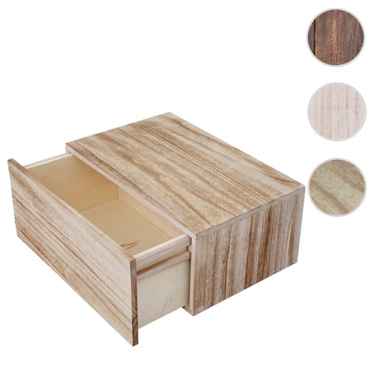 Wandplank MCW-C55, lade plank, shabby-look vintage, 21x46x30cm ~ naturel bruin