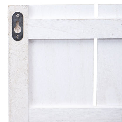 Wandplank MCW-C65, wandpaneel houten plank, 6 niveaus 110x50x14cm massief hout vintage ~ wit/donkergrijs shabby