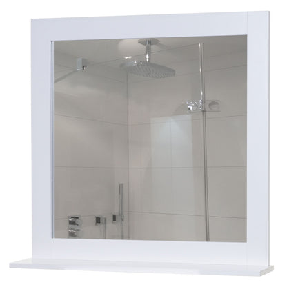 Wandspiegel MCW-F75, badkamerspiegel, landhuisplank 58x59x12cm wit