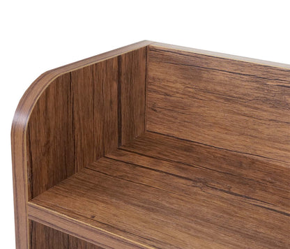 Wandkapstok MCW-C68, kapstokplank, 4 haken 2 planken, 41x60x19cm 3D structuur ~ wild eiken look
