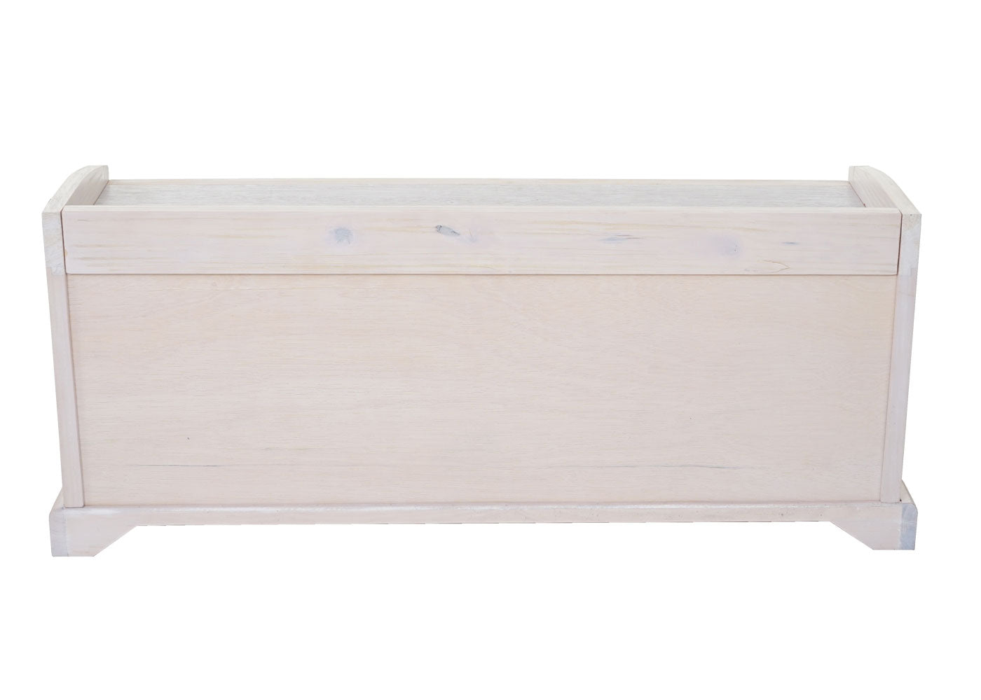 Bienne bank, opbergdoos, 3 manden, Kubu rotan vlechtwerk, 112x46x37cm ~ wit