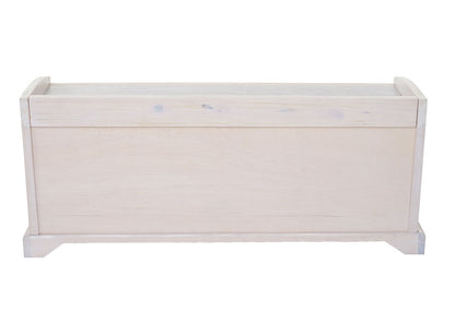 Bienne bank, opbergdoos, 3 manden, Kubu rotan vlechtwerk, 112x46x37cm ~ wit
